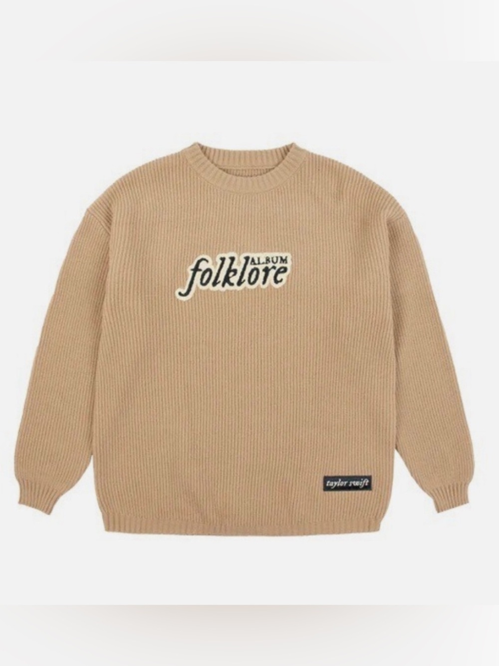 Taylor Swift Folklore Album Chenille Patch Crewneck Sweater Size: L